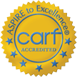 CARF accreditation logo and link to CARF.org
